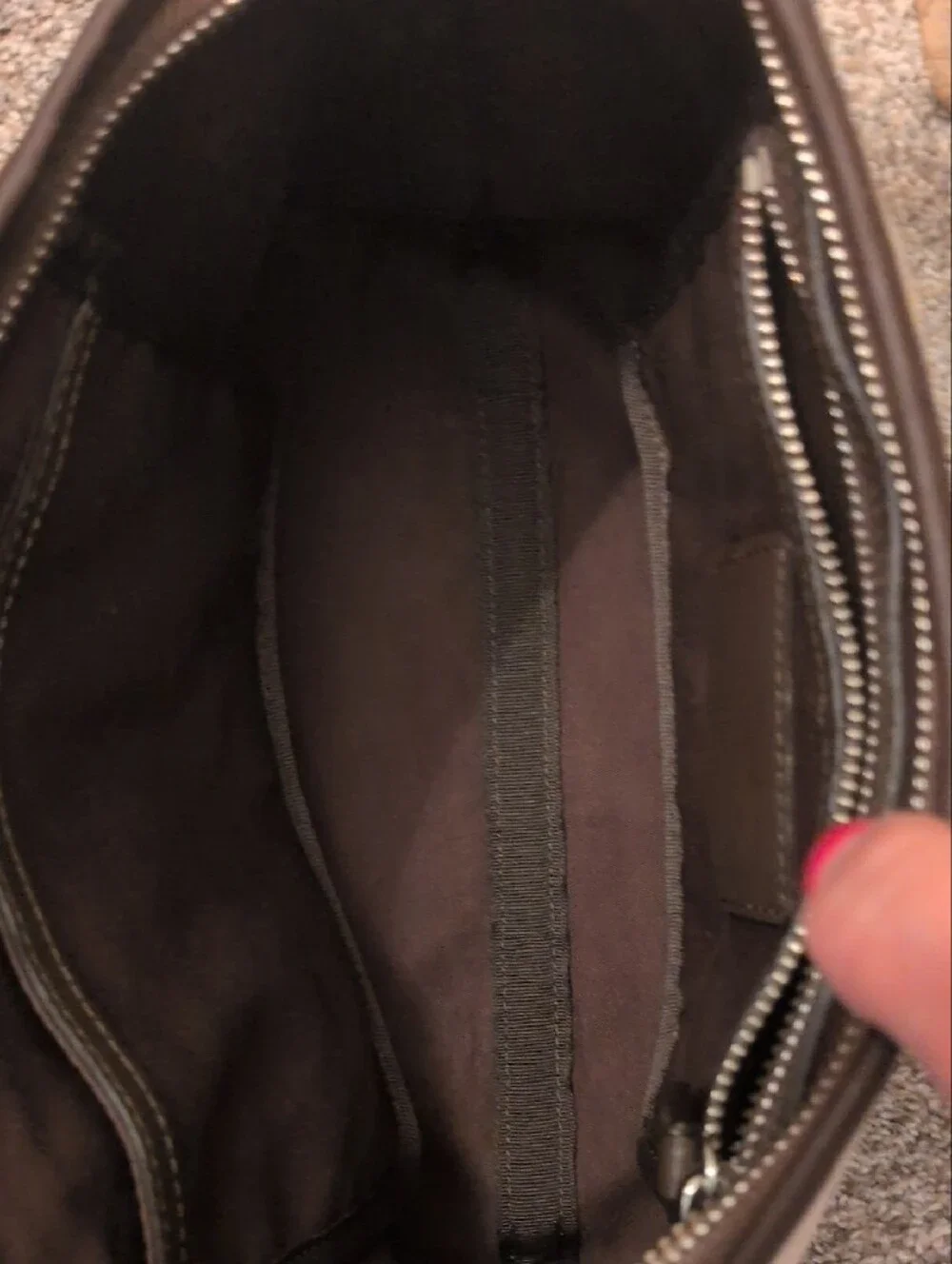 Coach Hampton Khaki and Chocolate Signature Stripe Shoulder Bag